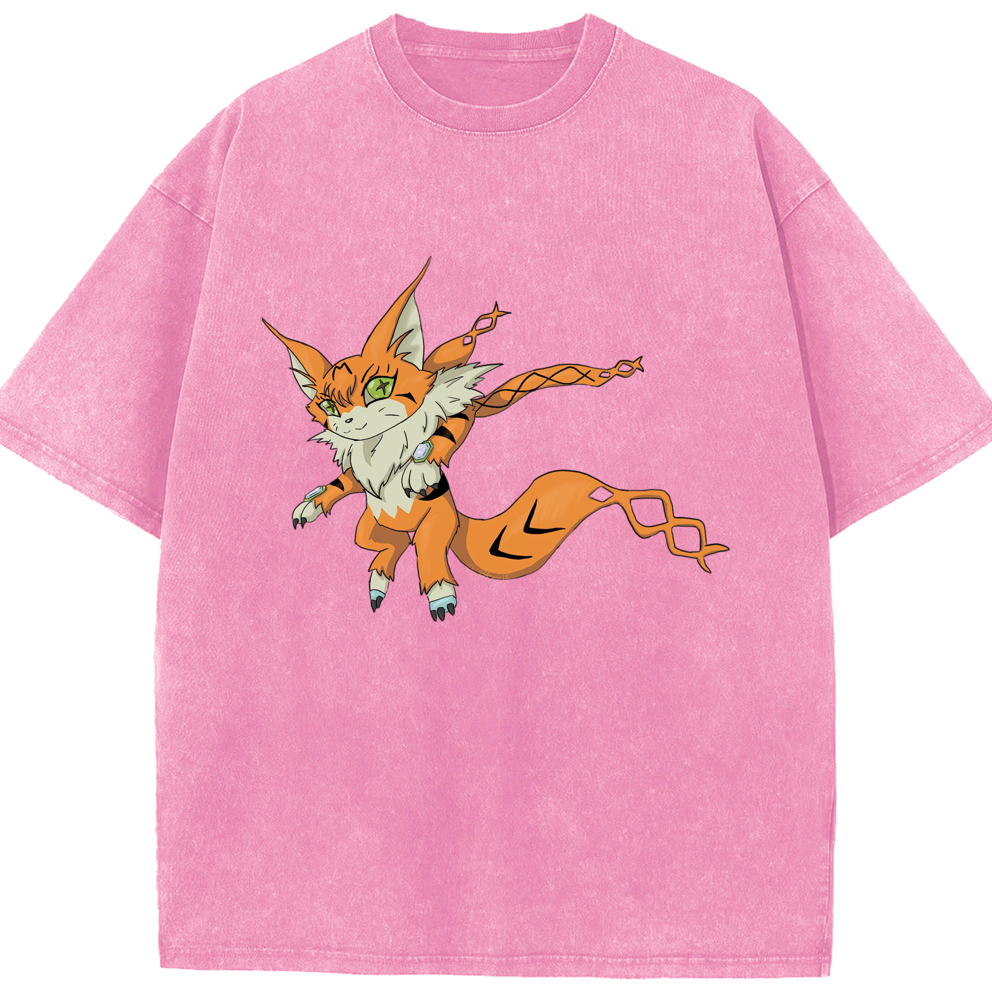 （画像用） Digimon デジタルモンスター/デジモン 綿100% ヴィンテージ風 半袖Tシャツ（フロントプリント）